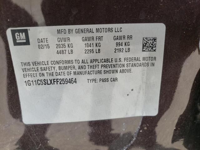 Photo 10 from auction – 2015 CHEVROLET MALIBU 1LT with VIN 1G11C5SLXFF259464