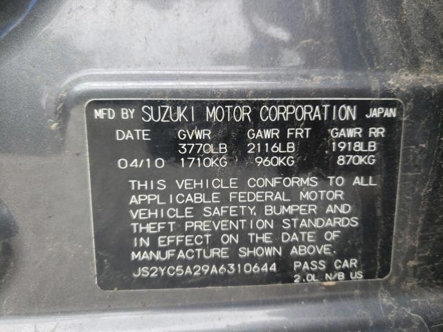 Photo 10 from auction – 2010 SUZUKI SX4 LE with VIN JS2YC5A29A6310644