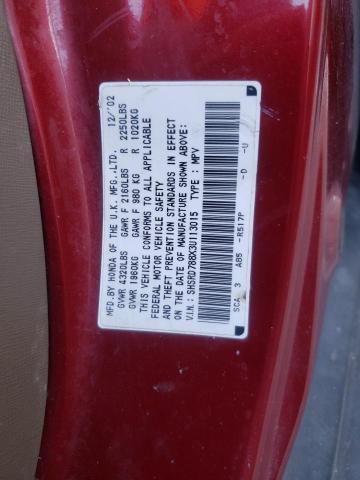 Photo 10 from auction – 2003 HONDA CR-V EX with VIN SHSRD788X3U113015
