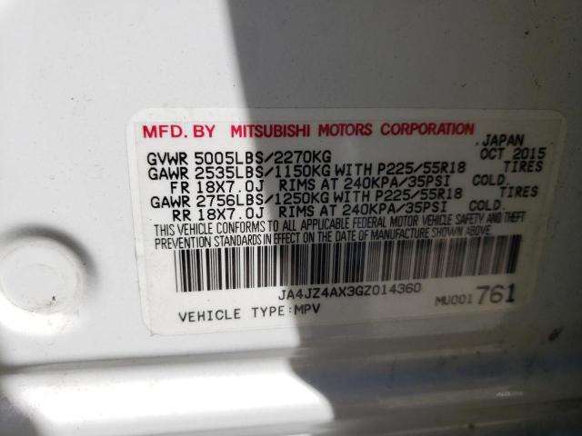 Photo 10 from auction – 2016 MITSUBISHI OUTLANDER with VIN JA4JZ4AX3GZ014360