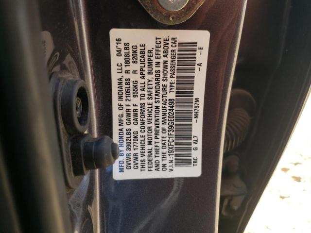 Photo 10 from auction – 2016 HONDA CIVIC EX with VIN 19XFC1F39GE024498