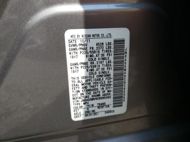Photo 10 from auction – 2012 NISSAN ROGUE S with VIN JN8AS5MV6CW365080