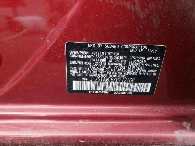 Photo 10 from auction – 2019 SUBARU CROSSTREK with VIN JF2GTAMC6KH272168