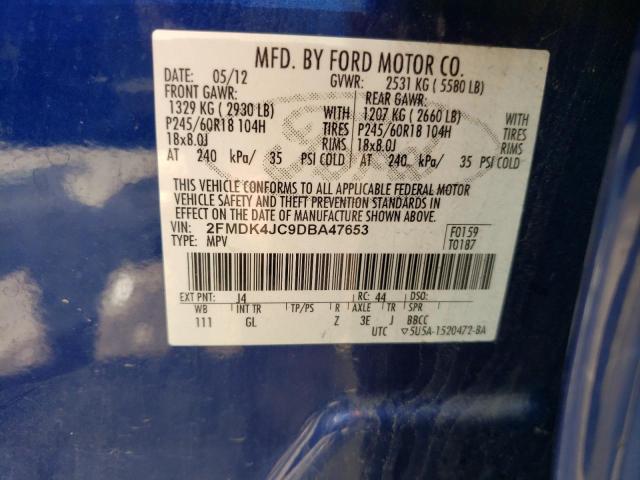Photo 10 from auction – 2013 FORD EDGE SEL with VIN 2FMDK4JC9DBA47653