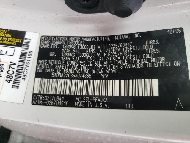 Photo 10 from auction – 2006 TOYOTA SIENNA XLE with VIN 5TDBA22C36S074866