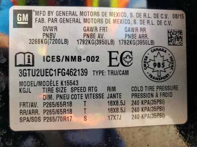 Photo 10 from auction – 2015 GMC SIERRA K15 with VIN 3GTU2UEC1FG462139