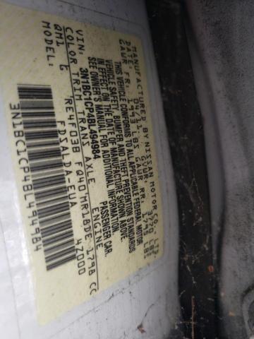 Photo 10 from auction – 2011 NISSAN VERSA S with VIN 3N1BC1CP4BL494984
