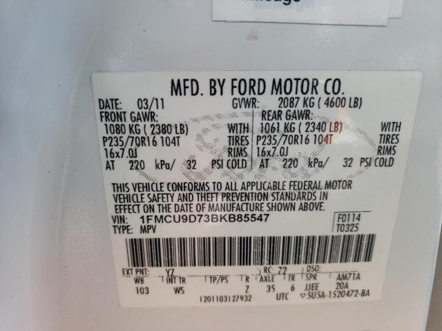 Photo 10 from auction – 2011 FORD ESCAPE XLT with VIN 1FMCU9D73BKB85547