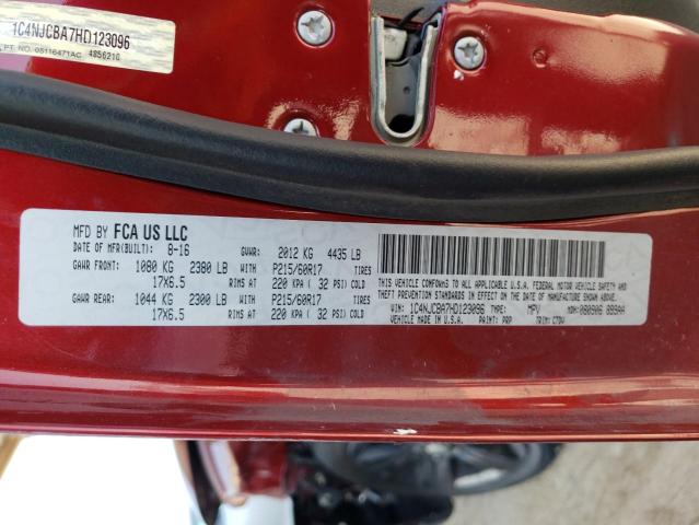 Photo 10 from auction – 2017 JEEP COMPASS SP with VIN 1C4NJCBA7HD123096