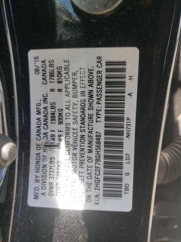 Photo 10 from auction – 2016 HONDA CIVIC EX with VIN 2HGFC2F78GH568487