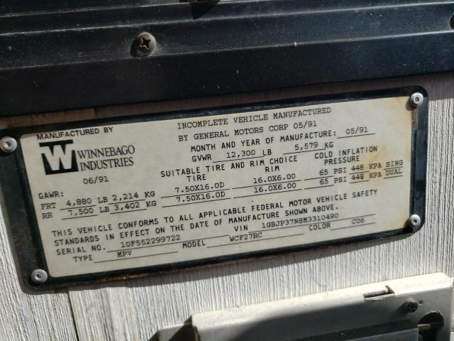Photo 10 from auction – 1991 CHEVROLET P30 with VIN 1GBJP37N8M3310490