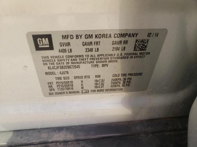 Photo 10 from auction – 2014 BUICK ENCORE CON with VIN KL4CJFSB2EB672045