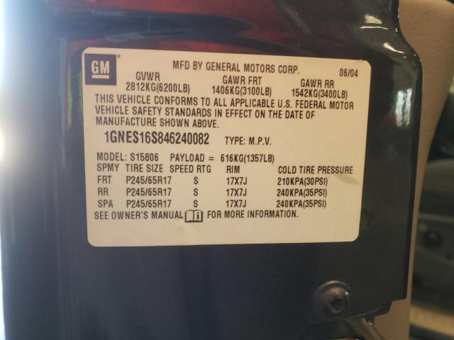 Photo 10 from auction – 2004 CHEVROLET TRAILBLAZE with VIN 1GNES16S846240082