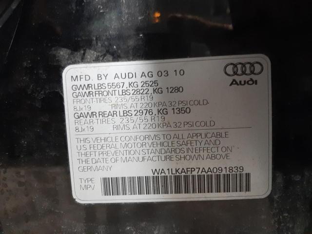 Photo 10 from auction – 2010 AUDI Q5 PREMIUM with VIN WA1LKAFP7AA091839