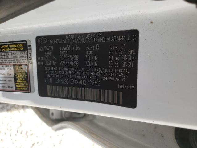 Photo 10 from auction – 2009 HYUNDAI SANTA FE G with VIN 5NMSG13DX9H272853
