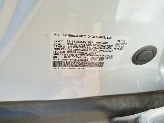 Photo 10 from auction – 2020 HONDA PILOT EXL with VIN 5FNYF5H56LB006650