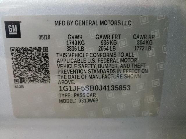 Photo 10 from auction – 2018 CHEVROLET SONIC PREM with VIN 1G1JF5SB0J4135853