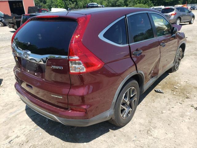 Photo 4 from auction – 2016 HONDA CR-V SE with VIN 5J6RM4H44GL091593