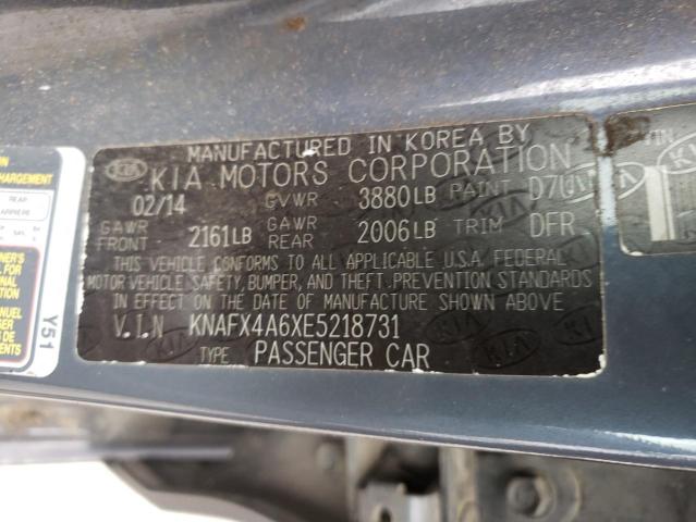 Photo 10 from auction – 2014 KIA FORTE LX with VIN KNAFX4A6XE5218731