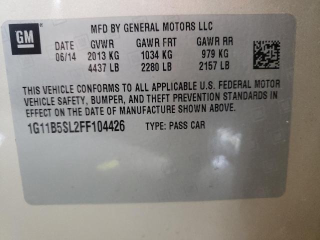 Photo 10 from auction – 2015 CHEVROLET MALIBU LS with VIN 1G11B5SL2FF104426