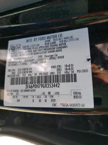 Photo 10 from auction – 2016 FORD FUSION SE with VIN 3FA6P0H79GR353442