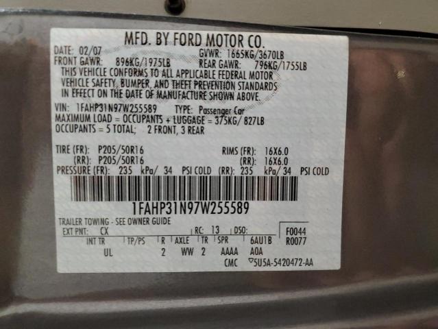 Photo 10 from auction – 2007 FORD FOCUS ZX3 with VIN 1FAHP31N97W255589