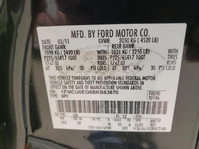 Photo 10 from auction – 2011 FORD ESCAPE LIM with VIN 1FMCU0EG8BKB83870