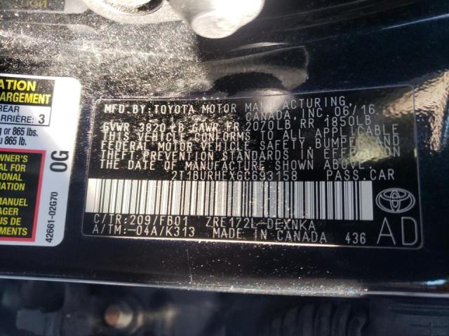 Photo 10 from auction – 2016 TOYOTA COROLLA L with VIN 2T1BURHEXGC693158