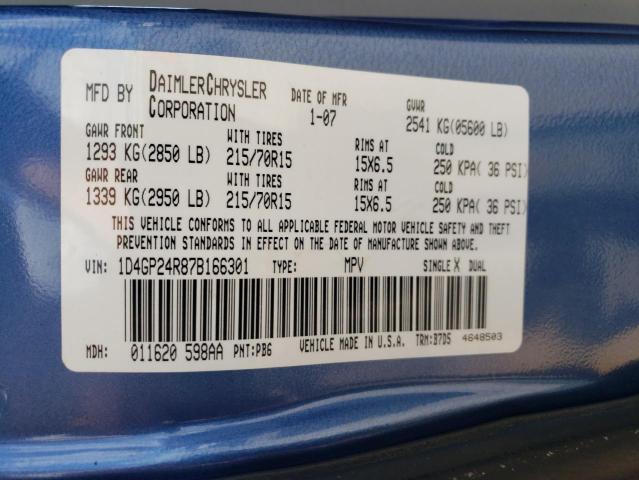 Photo 10 from auction – 2007 DODGE GRAND CARA with VIN 1D4GP24R87B166301