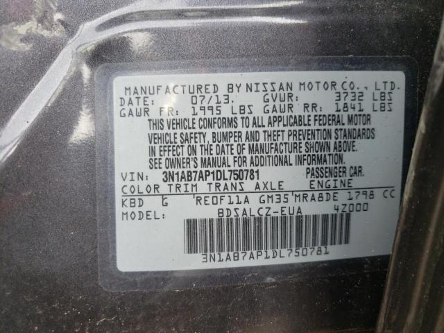 Photo 10 from auction – 2013 NISSAN SENTRA S with VIN 3N1AB7AP1DL750781