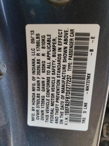Photo 10 from auction – 2013 HONDA CIVIC EX with VIN 19XFB2F87DE277237