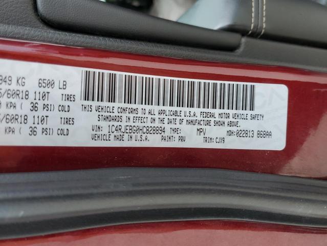 Photo 10 from auction – 2017 JEEP GRAND CHER with VIN 1C4RJEBG0HC828894
