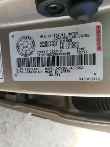 Photo 10 from auction – 2003 TOYOTA CAMRY LE with VIN JTDBF30K330093448