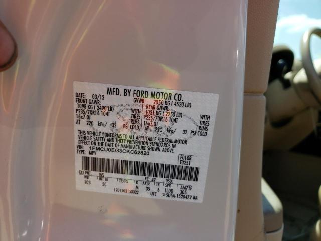 Photo 10 from auction – 2012 FORD ESCAPE LIM with VIN 1FMCU0EG3CKC62820