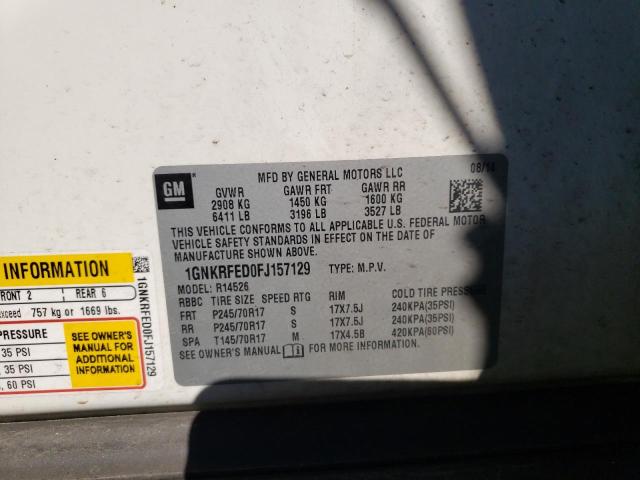 Photo 10 from auction – 2015 CHEVROLET TRAVERSE L with VIN 1GNKRFED0FJ157129