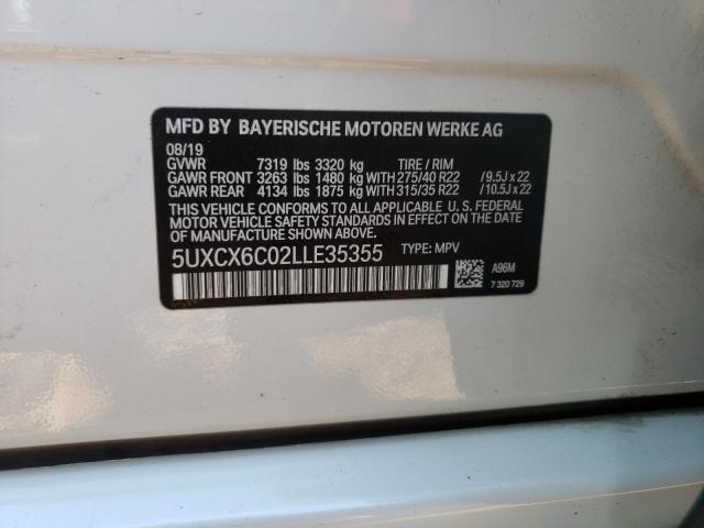 Photo 10 from auction – 2020 BMW X7 M50I with VIN 5UXCX6C02LLE35355