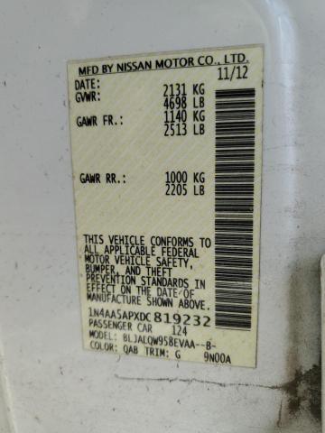 Photo 10 from auction – 2013 NISSAN MAXIMA S with VIN 1N4AA5APXDC819232