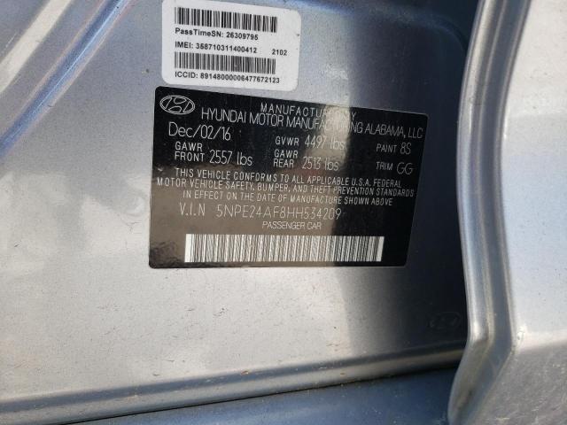 Photo 10 from auction – 2017 HYUNDAI SONATA SE with VIN 5NPE24AF8HH534209