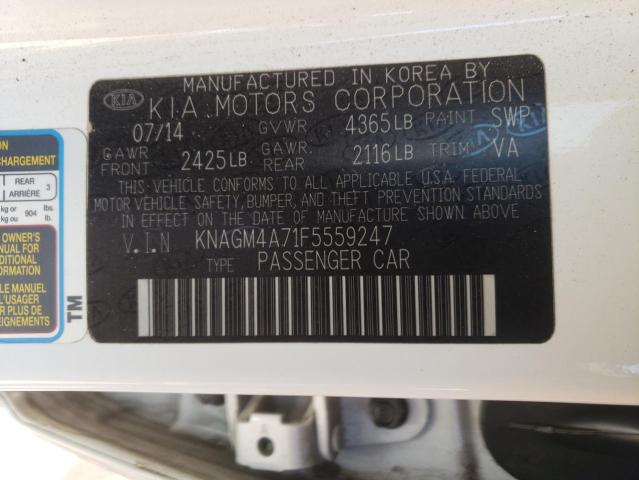 Photo 10 from auction – 2015 KIA OPTIMA LX with VIN KNAGM4A71F5559247