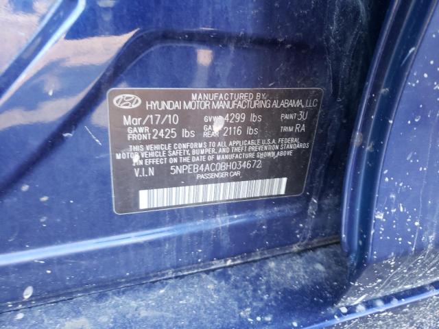 Photo 10 from auction – 2011 HYUNDAI SONATA GLS with VIN 5NPEB4AC0BH034672