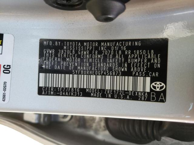 Photo 10 from auction – 2016 TOYOTA COROLLA L with VIN 5YFBURHE0GP456873