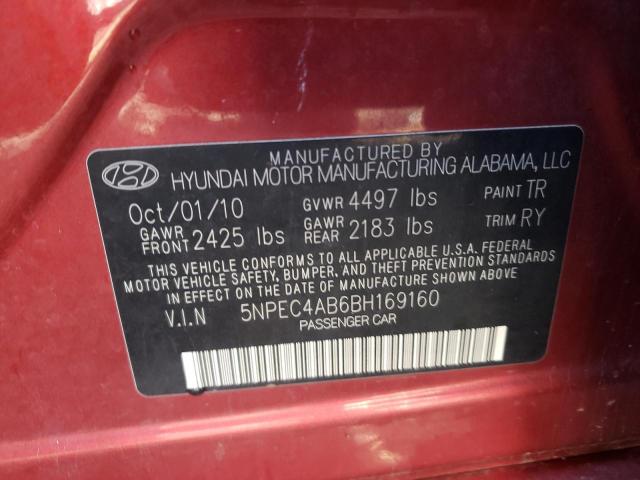 Photo 10 from auction – 2011 HYUNDAI SONATA SE with VIN 5NPEC4AB6BH169160