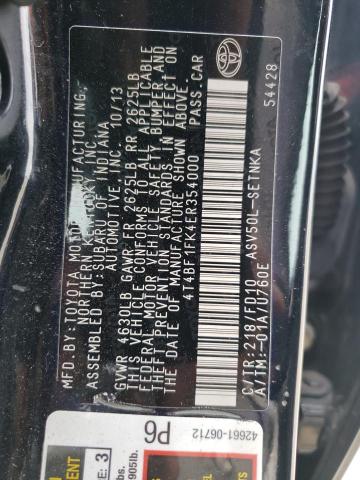 Photo 10 from auction – 2014 TOYOTA CAMRY L with VIN 4T4BF1FK4ER354000