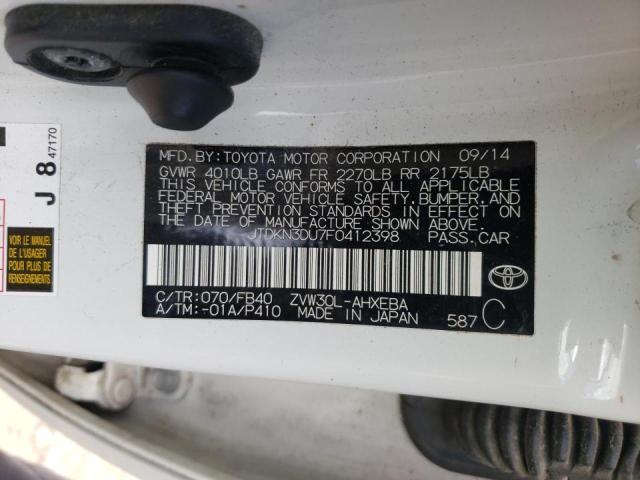Photo 10 from auction – 2015 TOYOTA PRIUS with VIN JTDKN3DU7F0412398