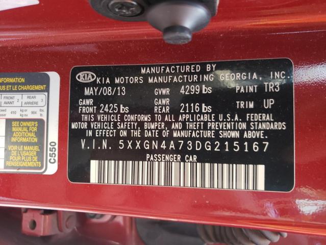 Photo 10 from auction – 2013 KIA OPTIMA EX with VIN 5XXGN4A73DG215167