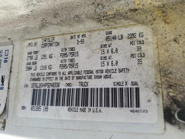 Photo 10 from auction – 1993 DODGE DAKOTA with VIN 1B7GL26X4PS248336