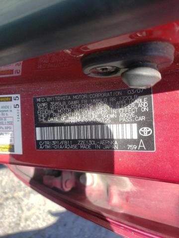 Photo 10 from auction – 2007 TOYOTA COROLLA CE with VIN JTDBR32E970135125