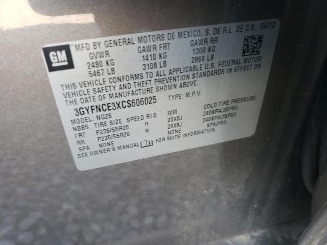 Photo 10 from auction – 2012 CADILLAC SRX PREMIU with VIN 3GYFNCE3XCS606025