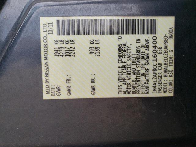 Photo 10 from auction – 2012 NISSAN ALTIMA BAS with VIN 1N4AL2AP8CC160400