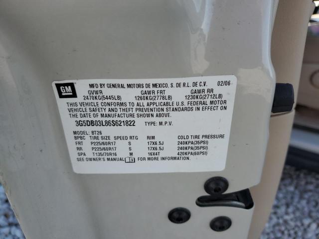 Photo 10 from auction – 2006 BUICK RENDEZVOUS with VIN 3G5DB03L86S621822